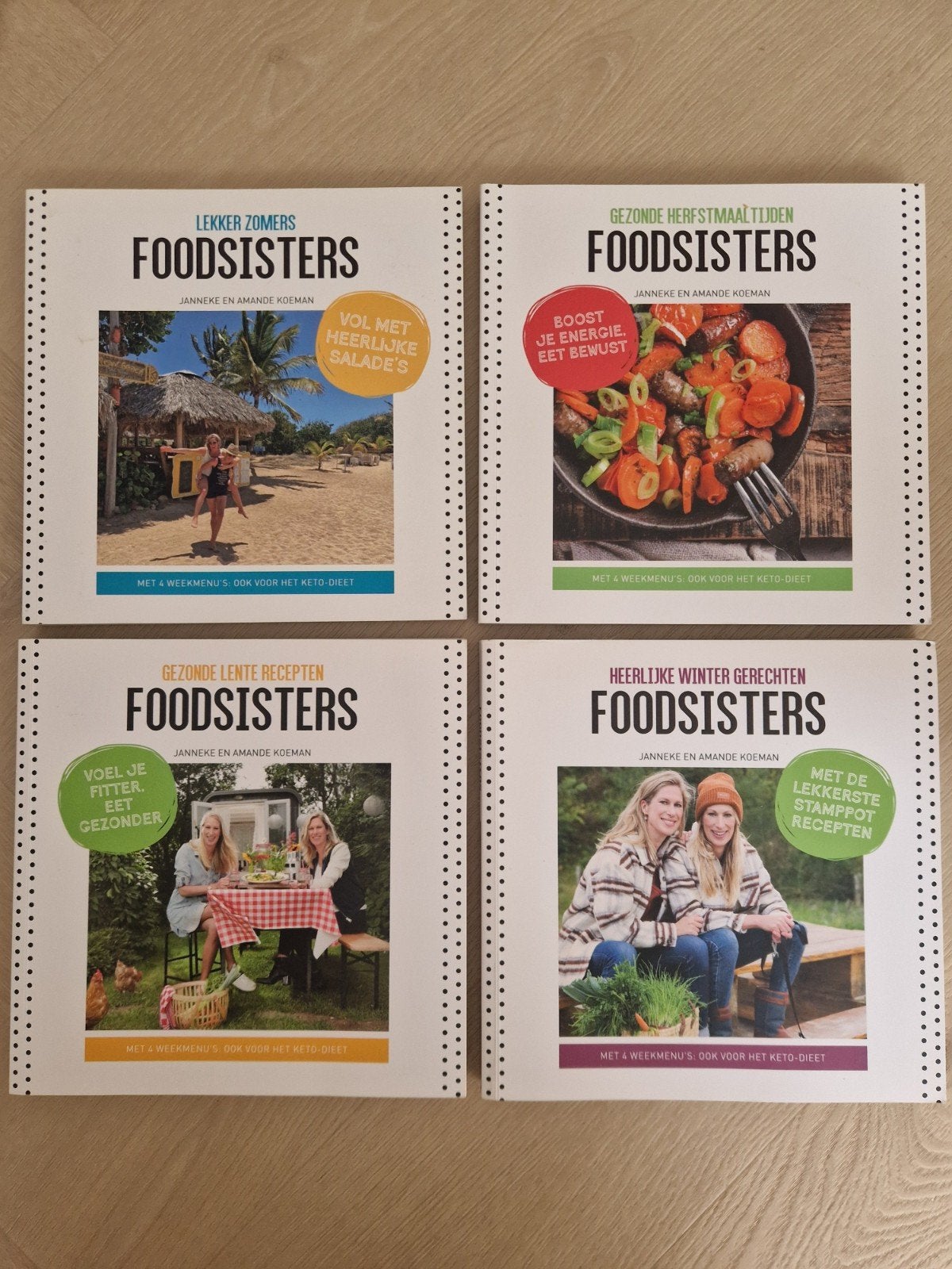 FoodSisters kookboeken set - 4 seizoenen - Nieuw, Janneke en Amande Koeman, Nieuw, Gezond koken, Overige gebieden