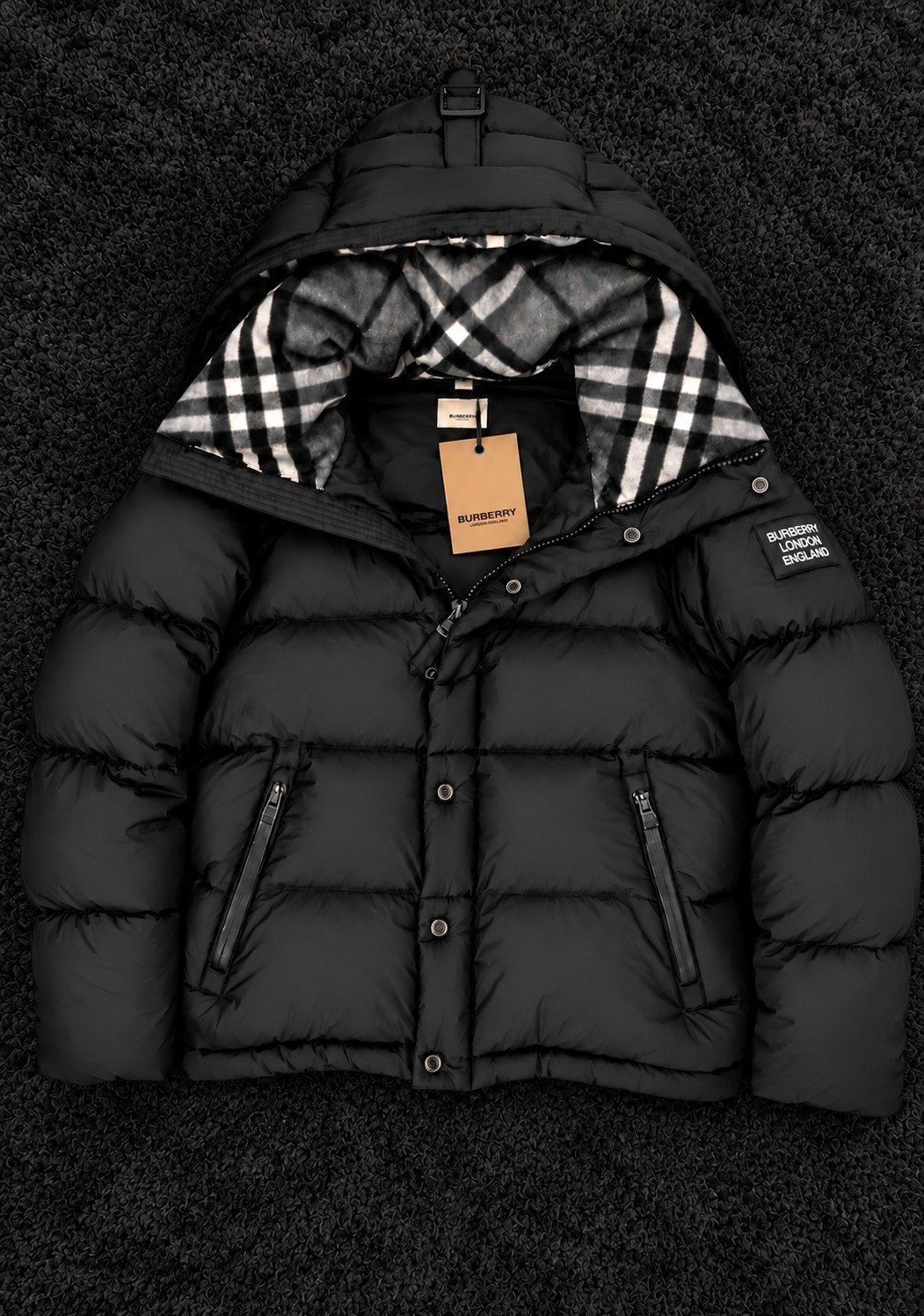 Burberry Black Puffer Jacket, Kleding | Heren, Ophalen of Verzenden, Nieuw, Zwart