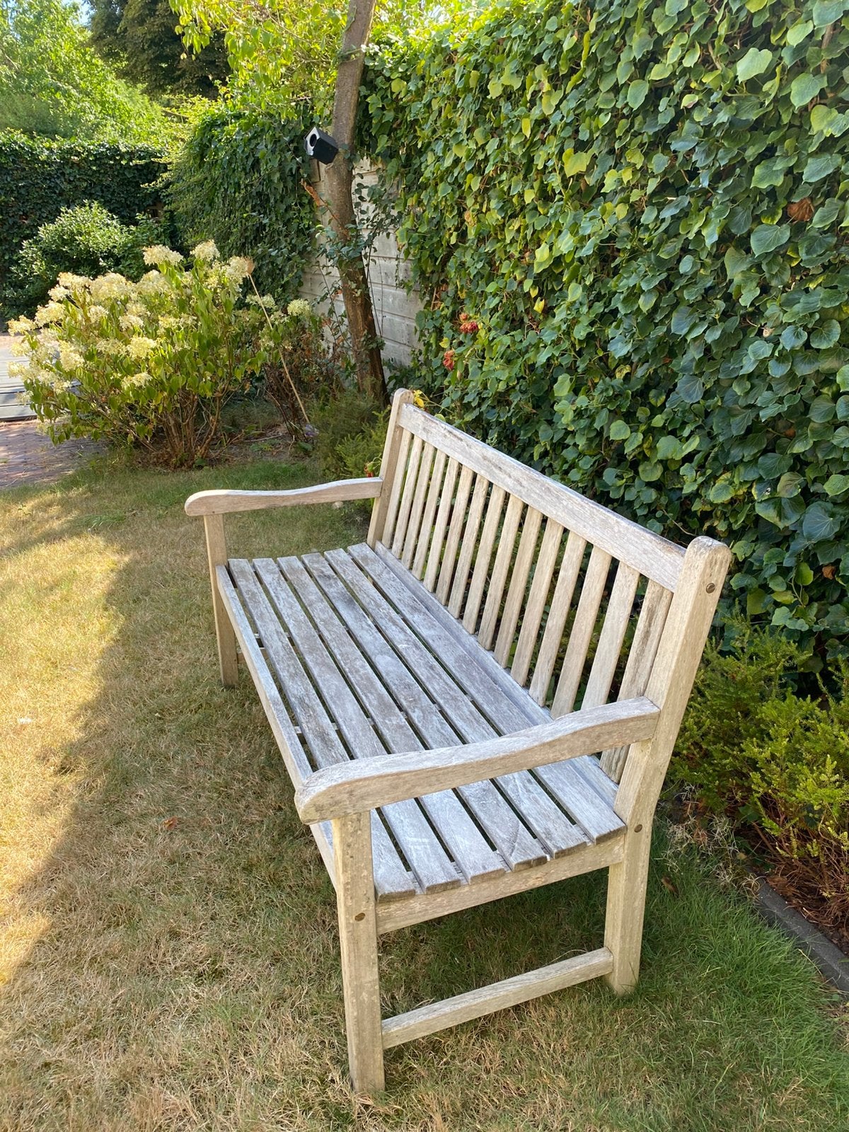Hardhouten tuinbank, Ophalen, Zo goed als nieuw, Hout
