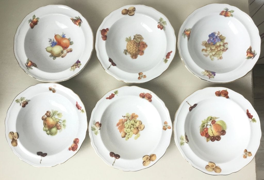 Zes Foreign papbordjes, doorsnede 16 cm., Gebruikt, Ophalen of Verzenden, Bord(en), Overige stijlen