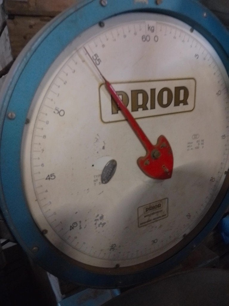 oldtimer weegschaal, Gebruikt, Winkelweegschaal, Analoog, 100 kg of meer