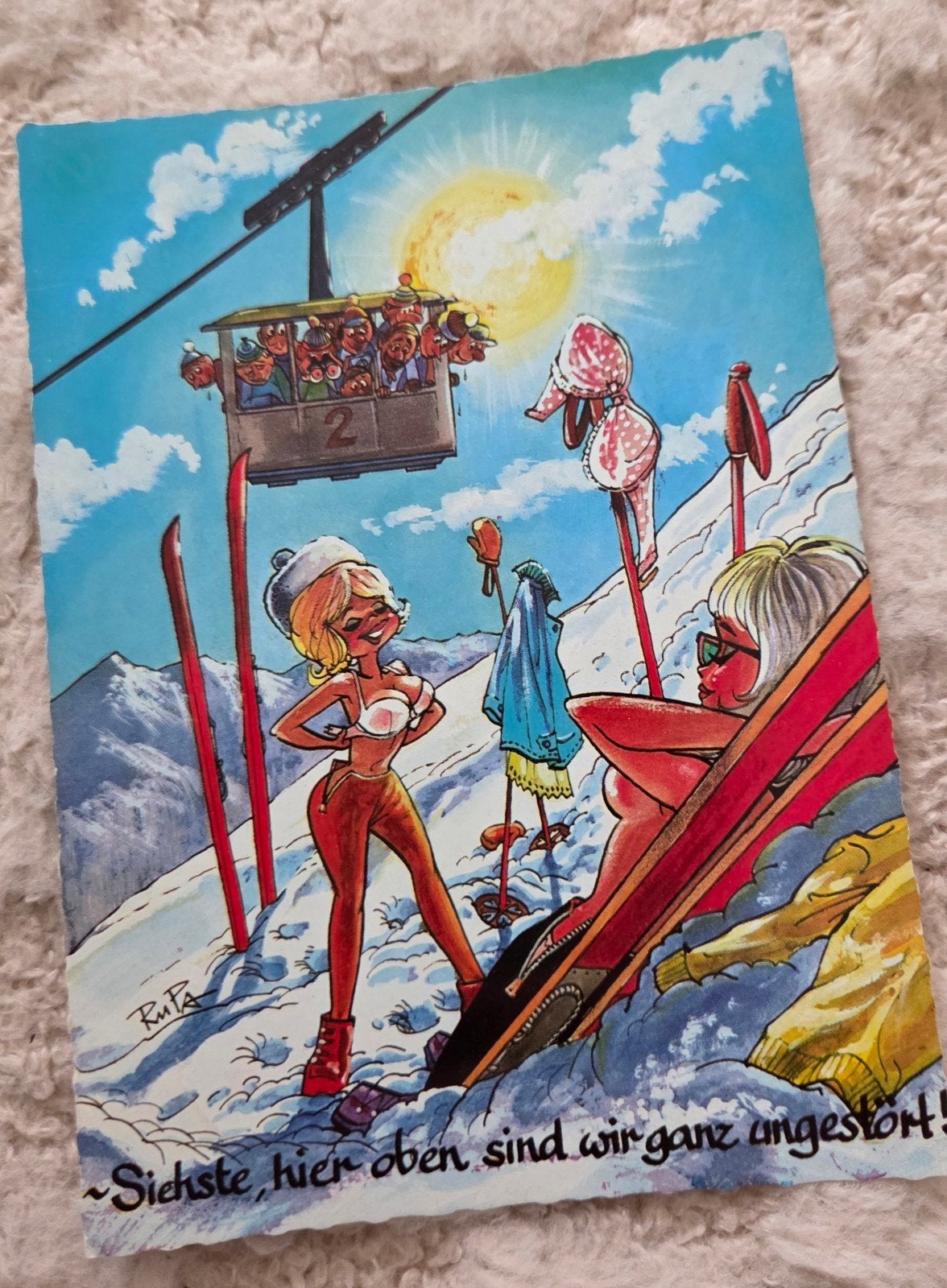 Vintage Ansichtkaart Kitzbühel - Humoristische Ski Scène, Verzamelen, Verzenden, 1960 tot 1980, Gelopen, Overige thema's