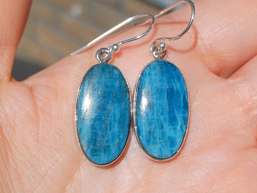 Vanoli 925 zilveren oorbellen met apatiet / apatite, Daiva1973@hotmail.com, Hangers, Vanoli, Blauw