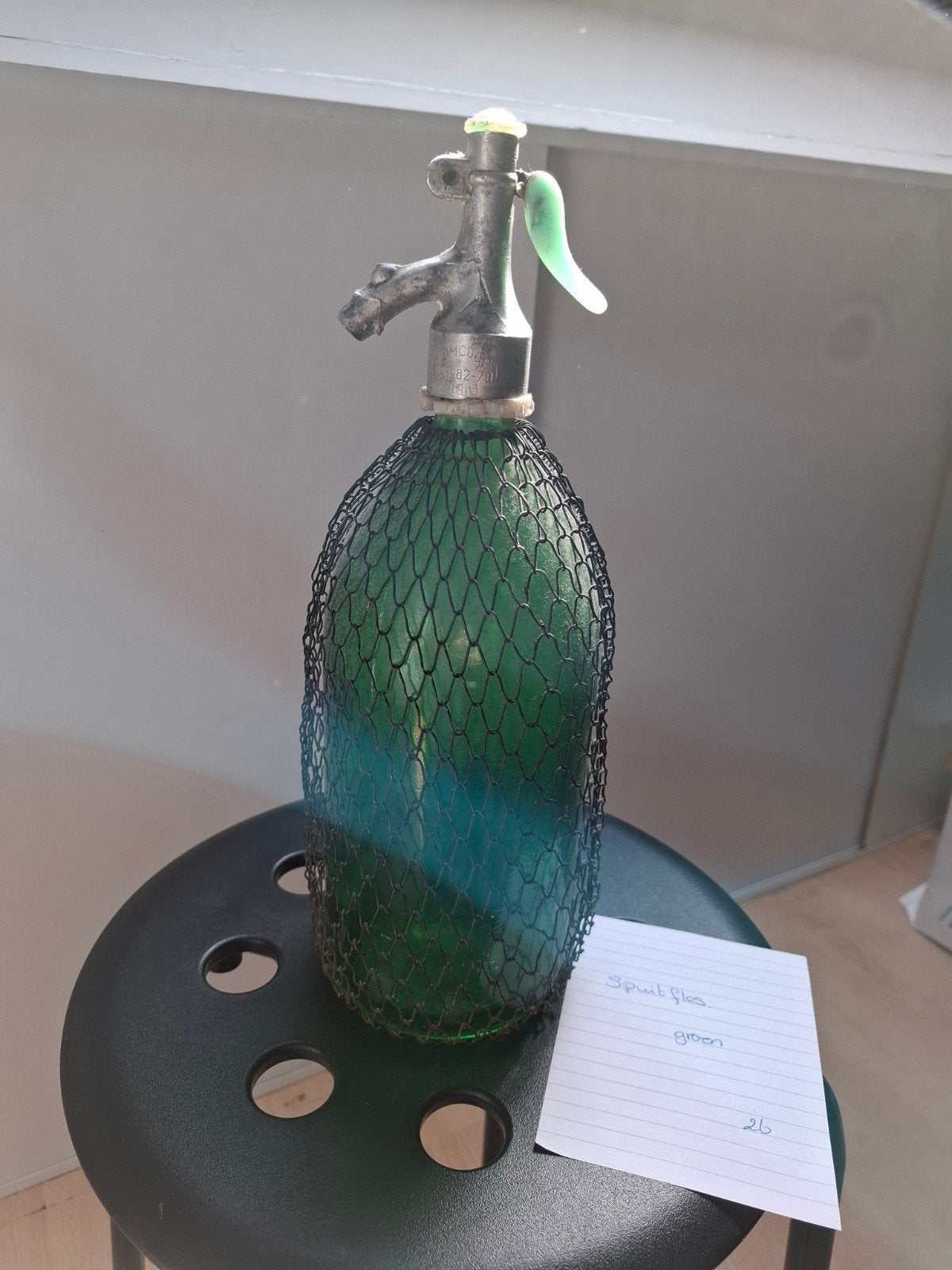 Vintage Groene Spuitfles, Ophalen of Verzenden