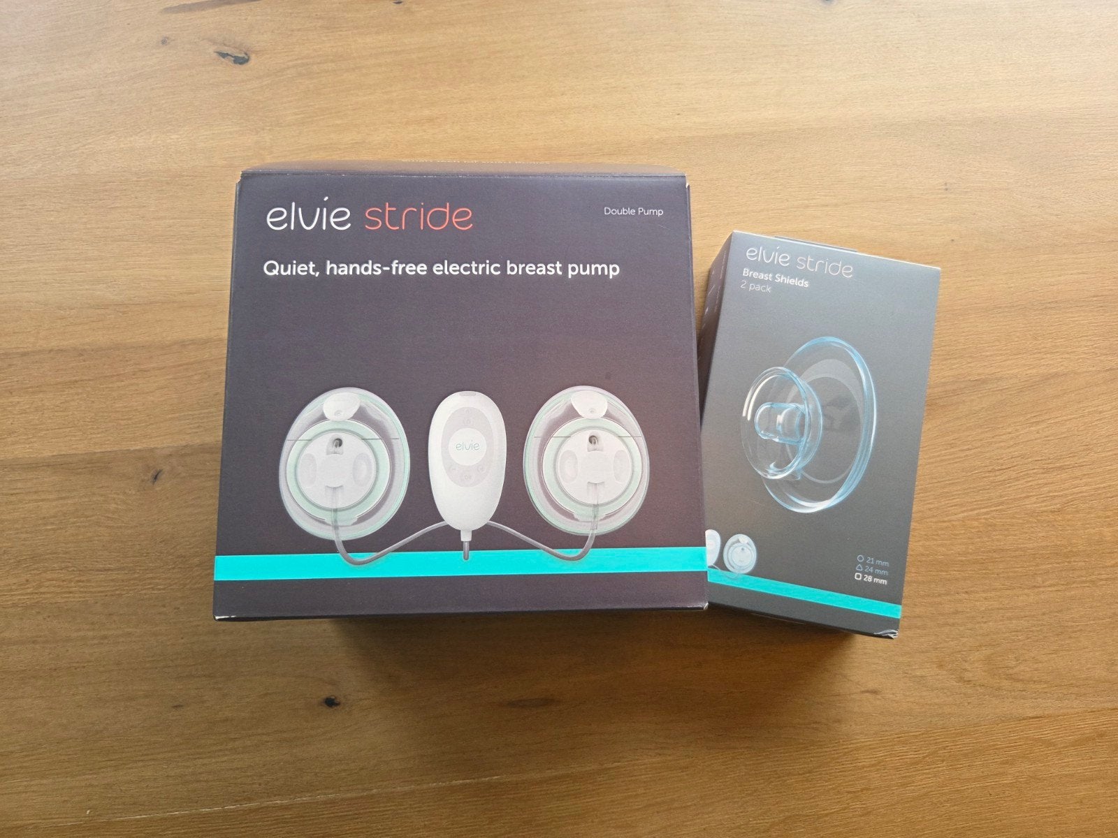 Elvie Stride Dubbele Borstkolf Compleet, Gebruikt, Draadloos, Borstkolf, Ophalen of Verzenden