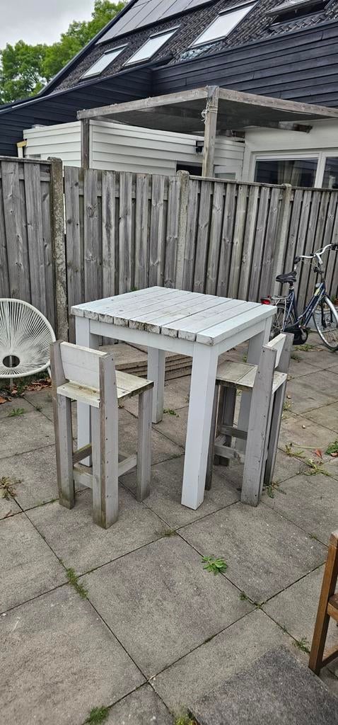Houten statafel met 2 stoelen - Opknapper, Tuin en Terras, Tuintafels, Ophalen