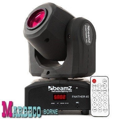 Moving Head LED Spot Panther 40, DMX, afstandsbediening, Geluidgestuurd, Nieuw, Info@marbeco.nl, BeamZ