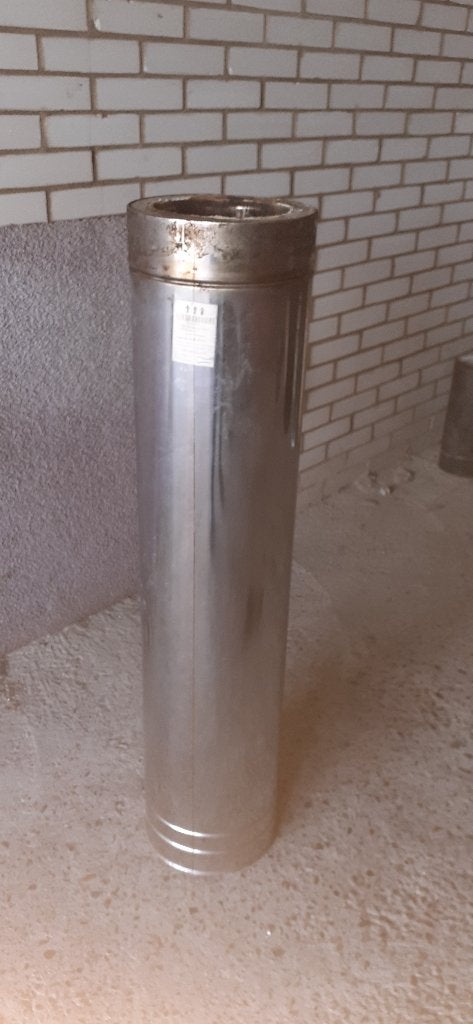 Isoduct dubbelwandige rookgas afvoer rond 150mm 1 meter lang, Huis en Inrichting, Ophalen, Zo goed als nieuw, Hout, Houtkachel