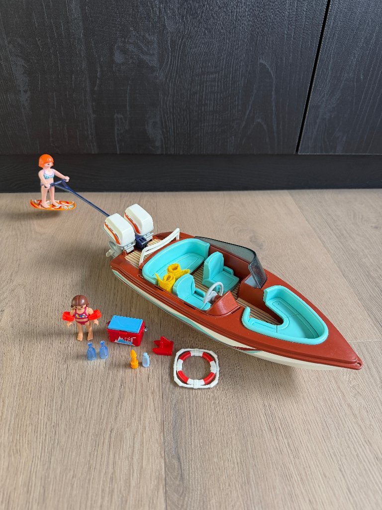 Playmobil Family Fun 9428 Motorboot met onderwatermotor, Ophalen of Verzenden, Gebruikt, Complete set