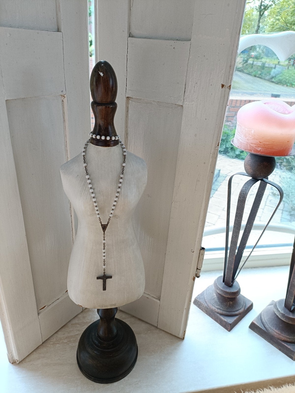 borstbeeld torso dame incl. bid ketting, Ophalen of Verzenden, Bruin, Hout