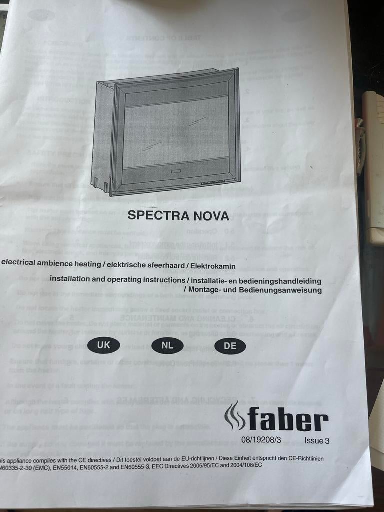 Faber Spectra Nova Elektrische Sfeerhaard, Ophalen, Zo goed als nieuw, Inbouwhaard, Elektrische haard
