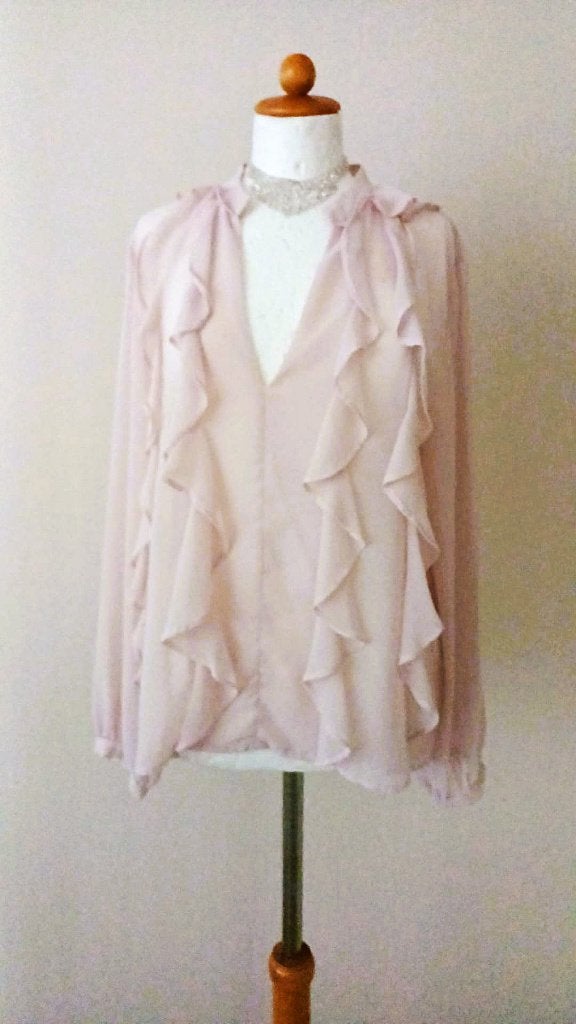 Elegante lichtroze blouse met ruches  maat L, Kleding | Dames, Maat 42/44 (L), Nieuw, Ophalen of Verzenden, Zara