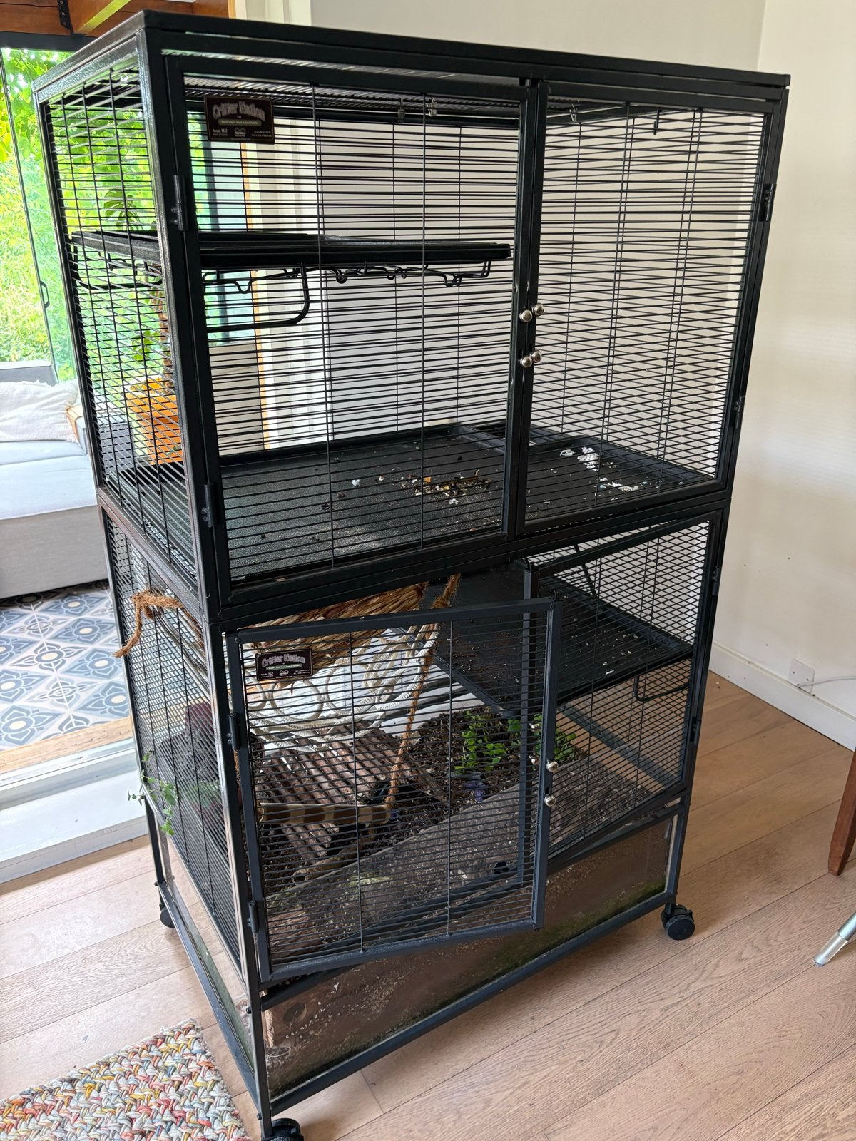 Dubbele critternation kooi met biobak., Ophalen, Kooi, Hamster, 90 cm of meer