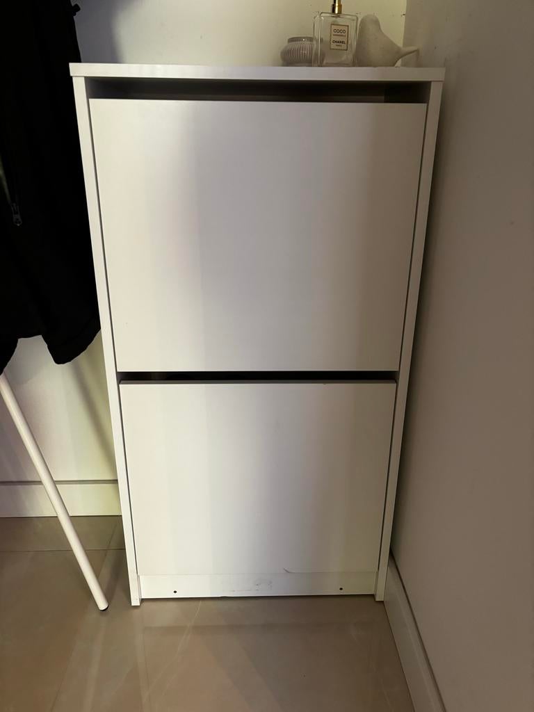 Witte schoenenkast voor ongeveer 8 paar schoenen, Ophalen of Verzenden, Gebruikt