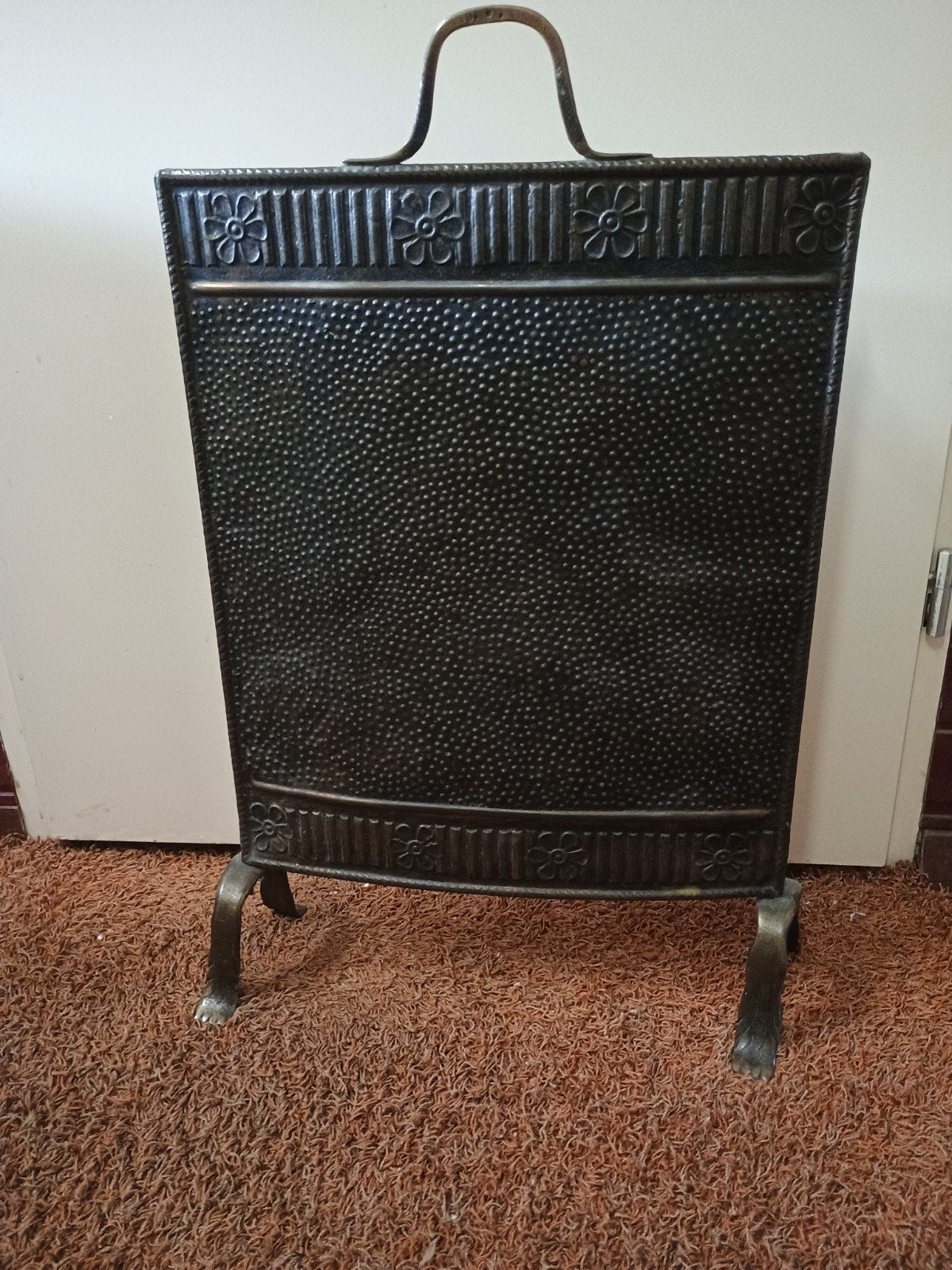 Antiek haardscherm met decoratieve details, Huis en Inrichting, Haarden, Ophalen, Gebruikt, Vrijstaande haard, Overige soorten