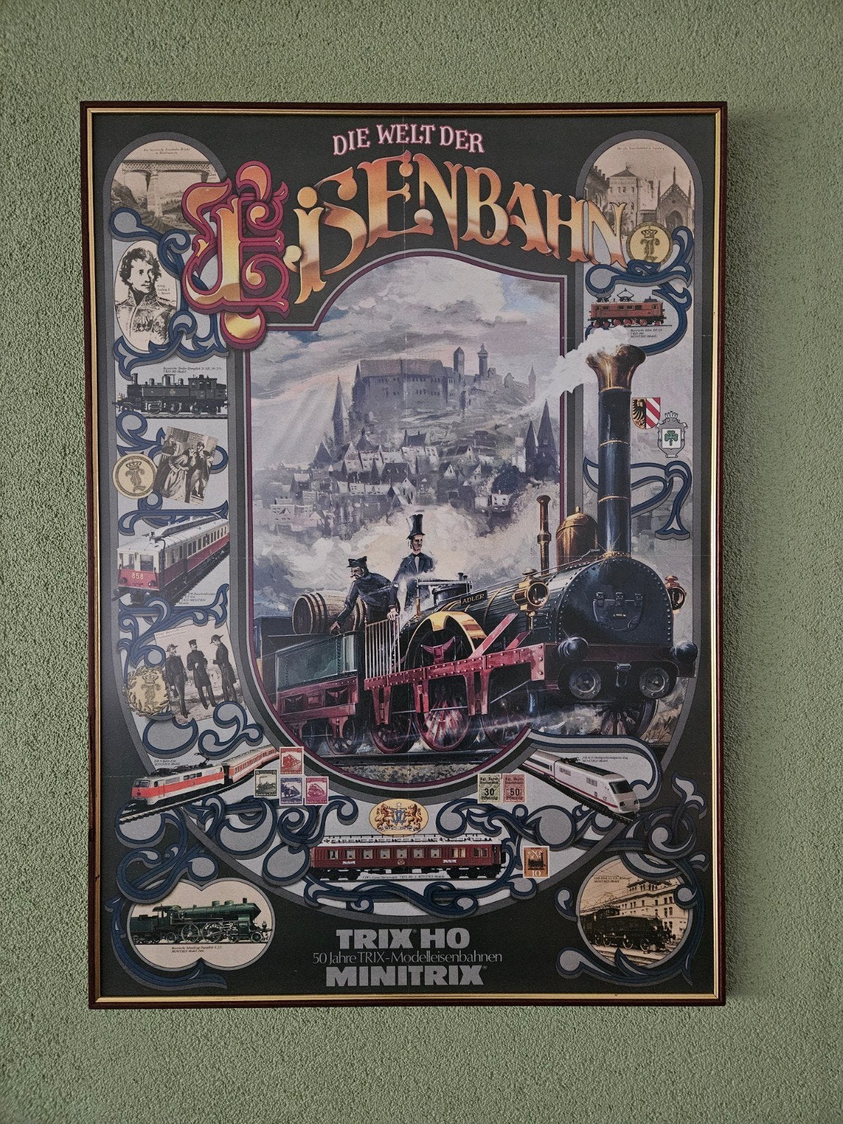 Originele Trix H0 / Minitrix Jubileumposter (1985) Ingelijst, Ophalen, Zo goed als nieuw, A1 t/m A3