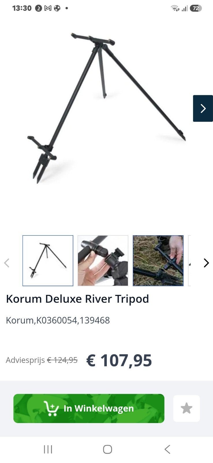 Korum Limitless 13ft 2.95lb hengel met Deluxe River Tripod, Watersport en Boten, Ophalen, Zo goed als nieuw, Werphengel
