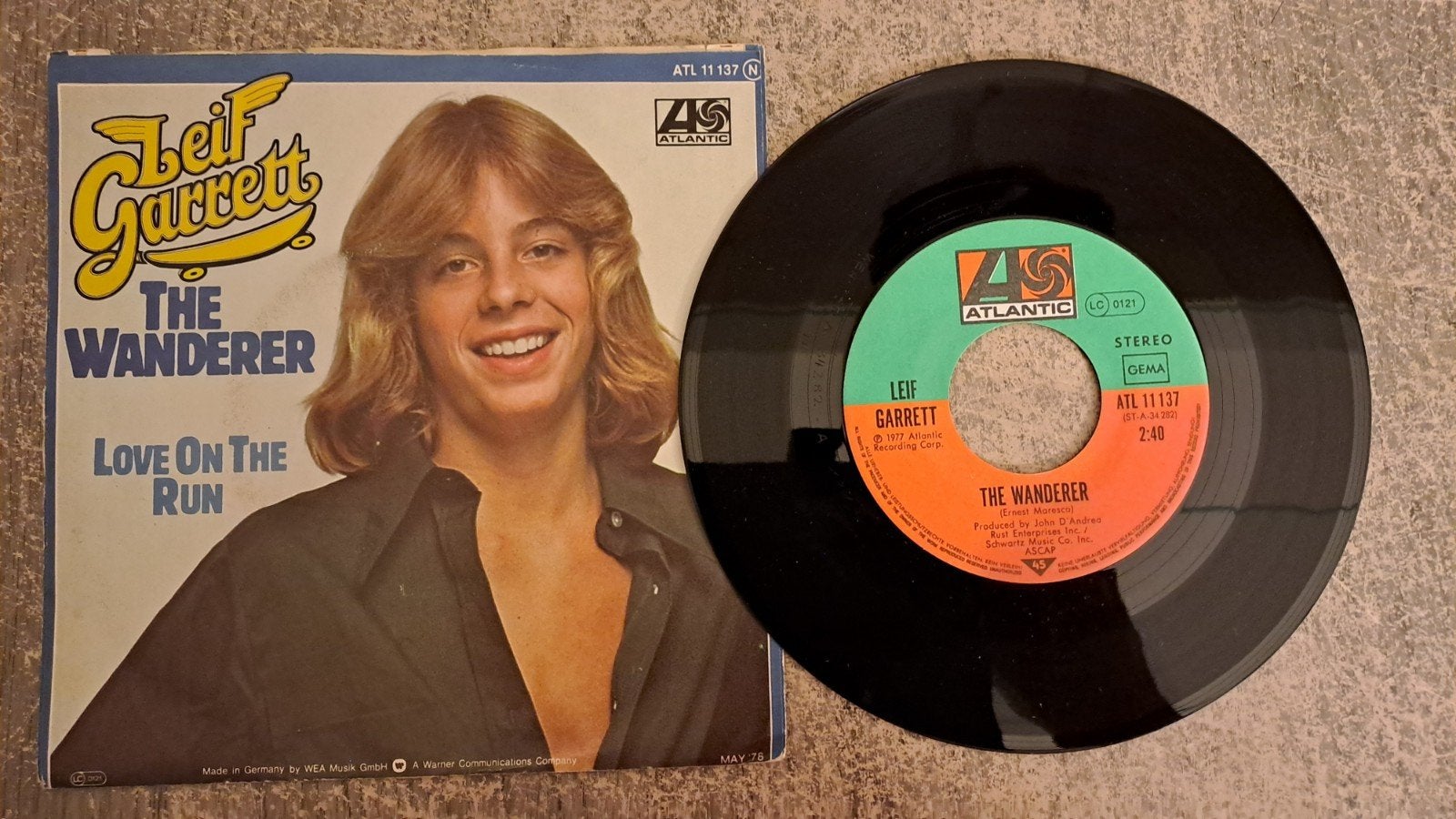 Leif Garrett  - the wanderer, Fotohoes, Ophalen of Verzenden, Gebruikt, 7 inch
