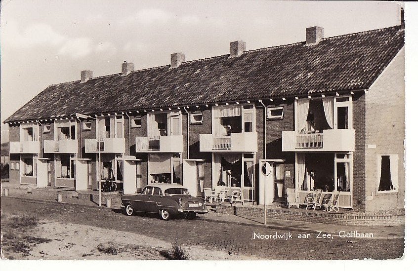 Noordwijk a. zee. (ZH) Golfbaan 1959 mooie auto Opel Kapt., Ophalen, 1940 tot 1960, Ongelopen, Zuid-Holland