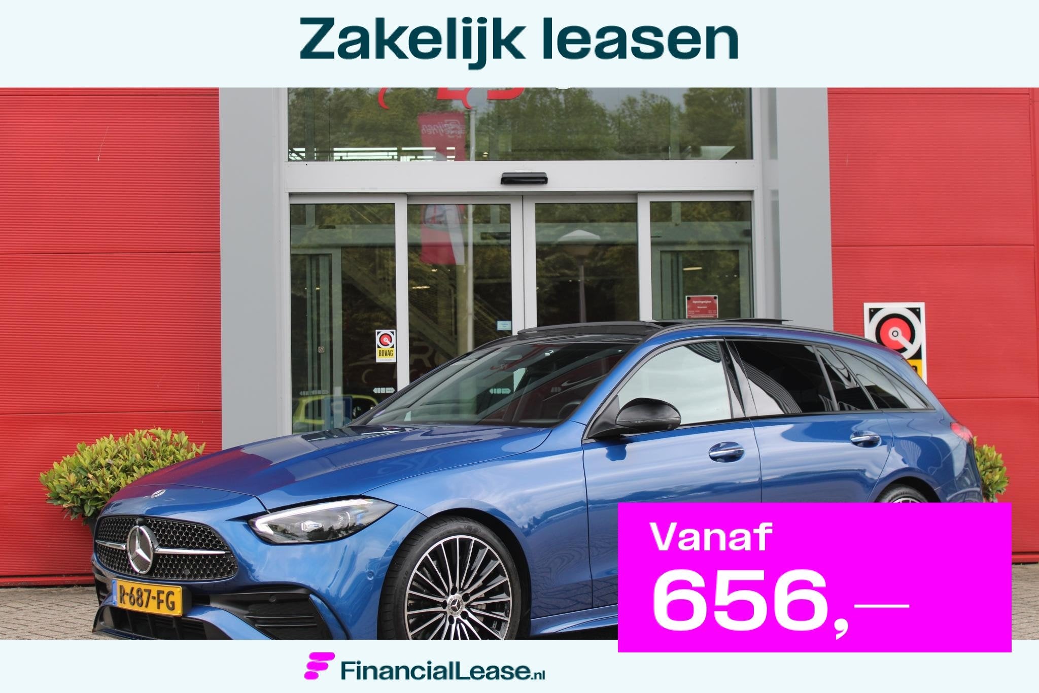 Mercedes-Benz C-klasse Estate 200 218PK Launch Edition AMG L, 4 cilinders, Blauw, 204 pk, 93 €/maand