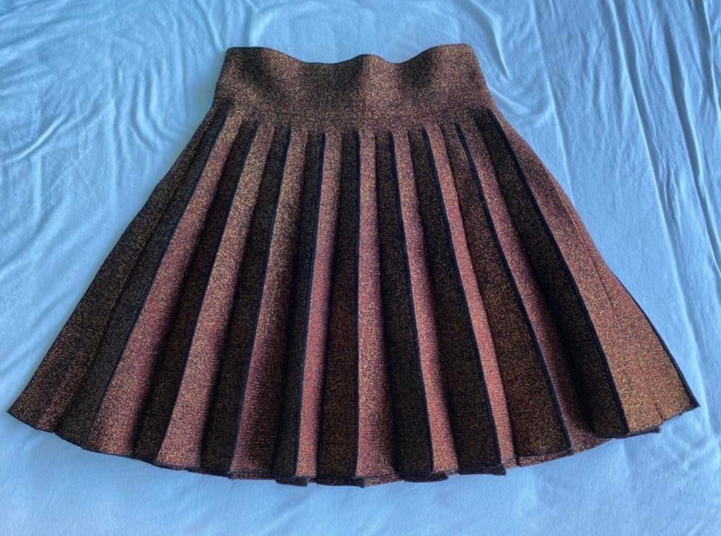 Guts & Gusto gouden glitter plooirok, Kleding | Dames, Rokken, Overige kleuren, Ophalen of Verzenden, Zo goed als nieuw, Maat 36 (S)
