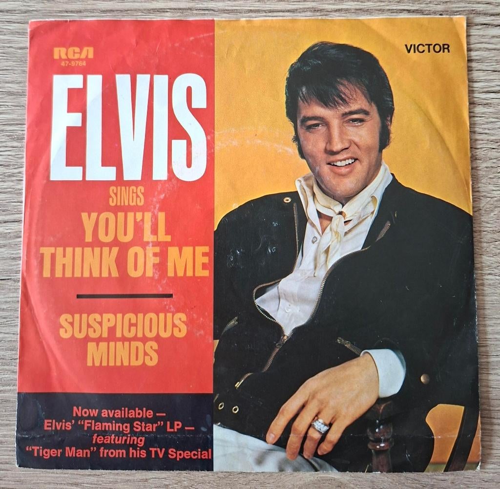 Elvis Presley single Suspicious Minds, Gebruikt, 7 inch, Single, Ophalen of Verzenden