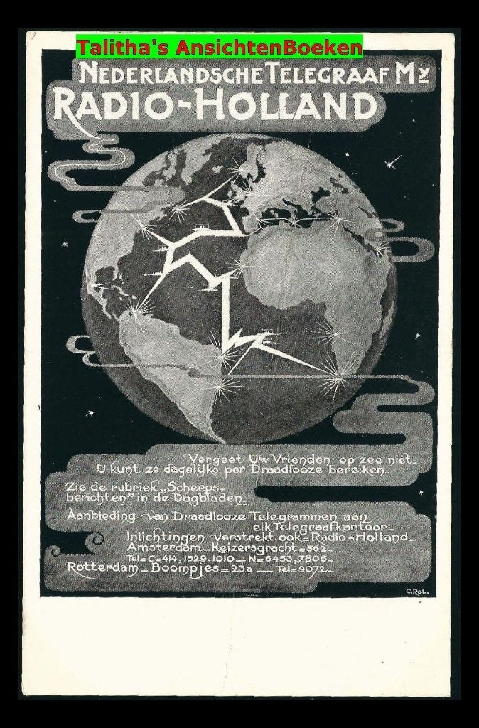 C Rol Ned Telegraaf My Radio Holland Y02, Ophalen of Verzenden, 1920 tot 1940, Ongelopen, Overige thema's