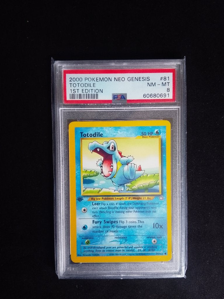 Totodile - Neo Genesis - PSA 8, Ophalen of Verzenden, Zo goed als nieuw, Losse kaart