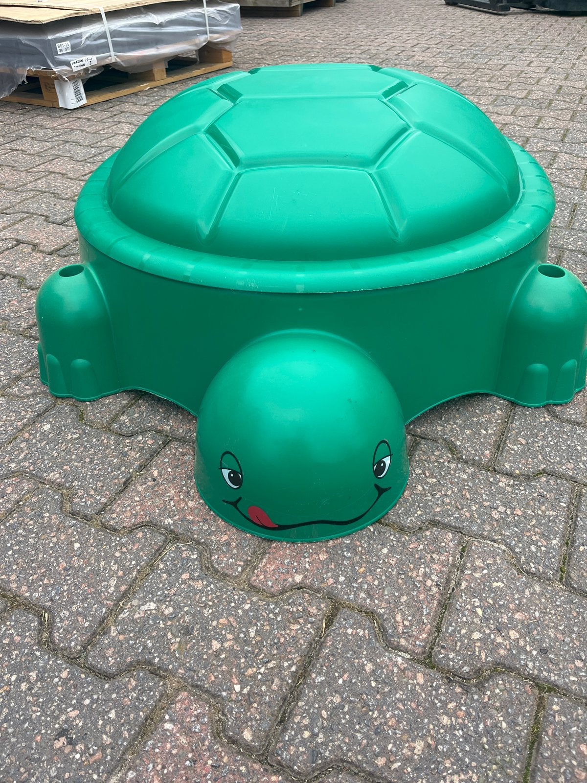 Groene schildpad zand- en waterbak met deksel, Ophalen, Zo goed als nieuw