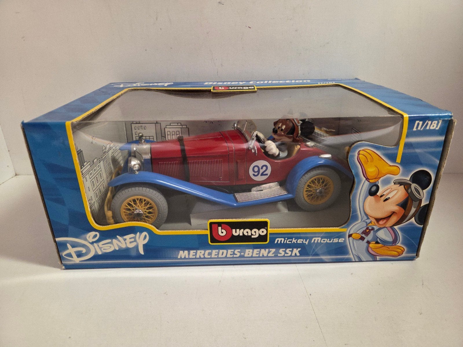 Bburago Disney Mercedes Benz SSK Mickey Mouse 1:18, ., Ophalen of Verzenden, Zo goed als nieuw, .