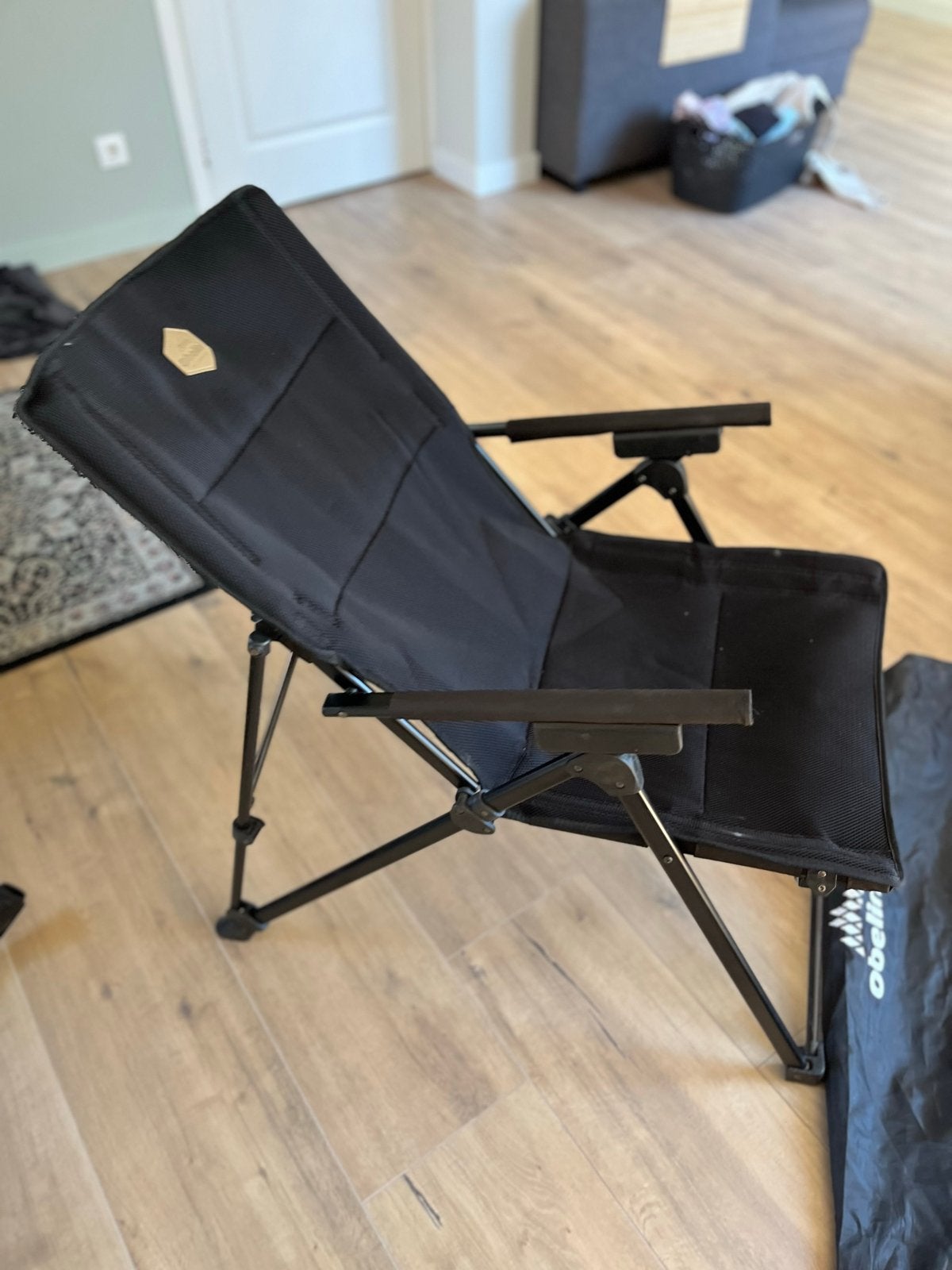 3 Obelink Sevilla 3D Black Campingstoelen- Zo goed als nieuw, Caravans en Kamperen, Ophalen, Zo goed als nieuw, Campingstoel