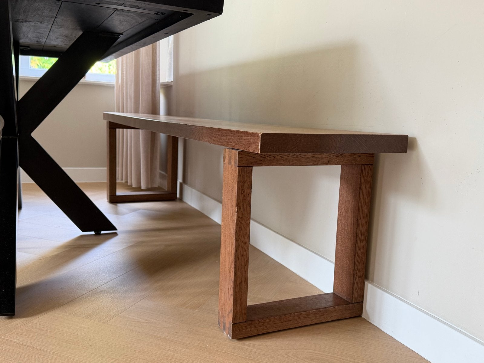 Houten zitbankje (180x35,5 cm), Ophalen, Zo goed als nieuw, Hout