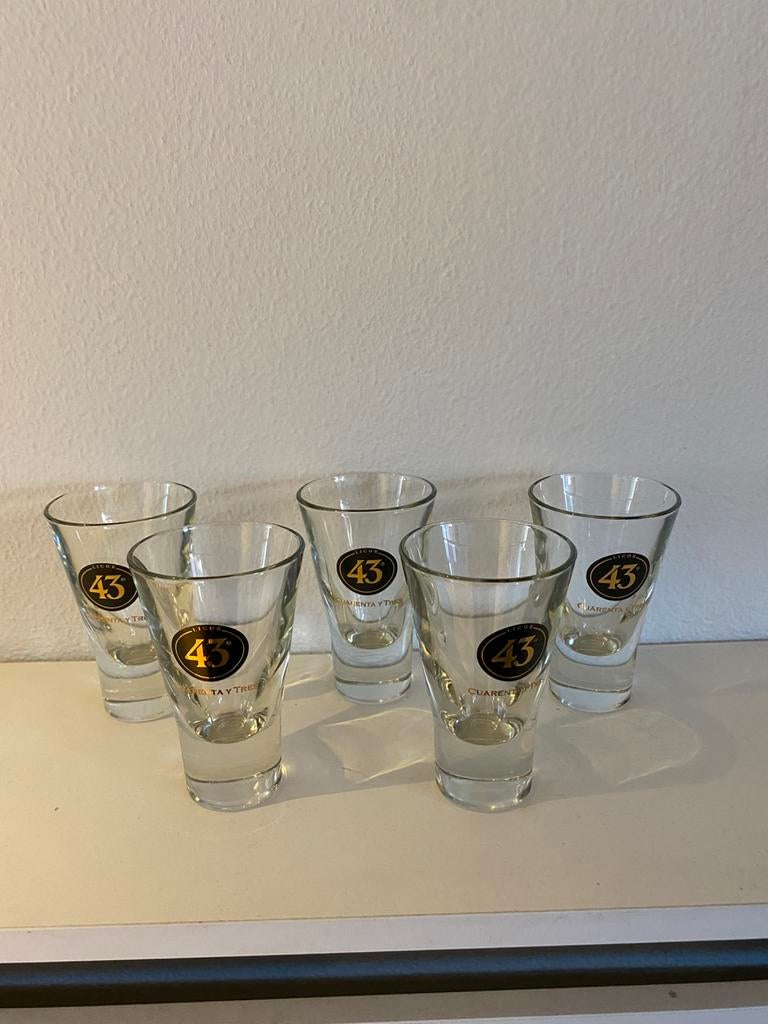 Licor 43 likeur glazen, 10 stuks, Ophalen of Verzenden, Zo goed als nieuw, Borrel- of Shotglas