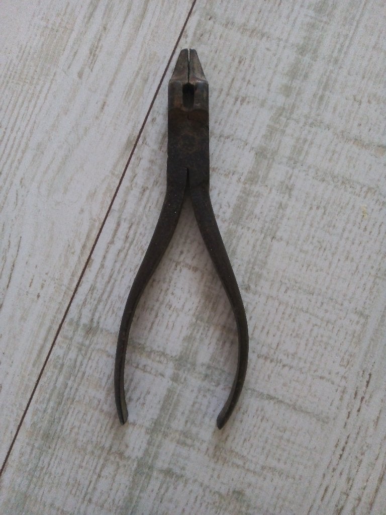 antieke Glasbreektang/Groziertang (21 cm) -voor Glas-in-Lood, Ophalen of Verzenden