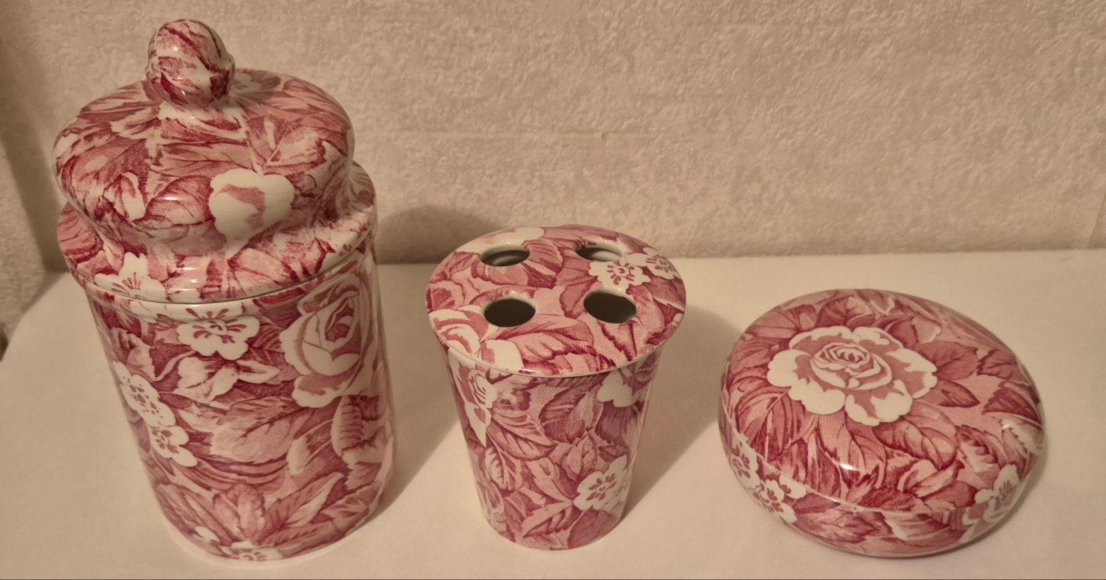 Victorian Chintz badkamerset, Ophalen of Verzenden, Zo goed als nieuw, Wit