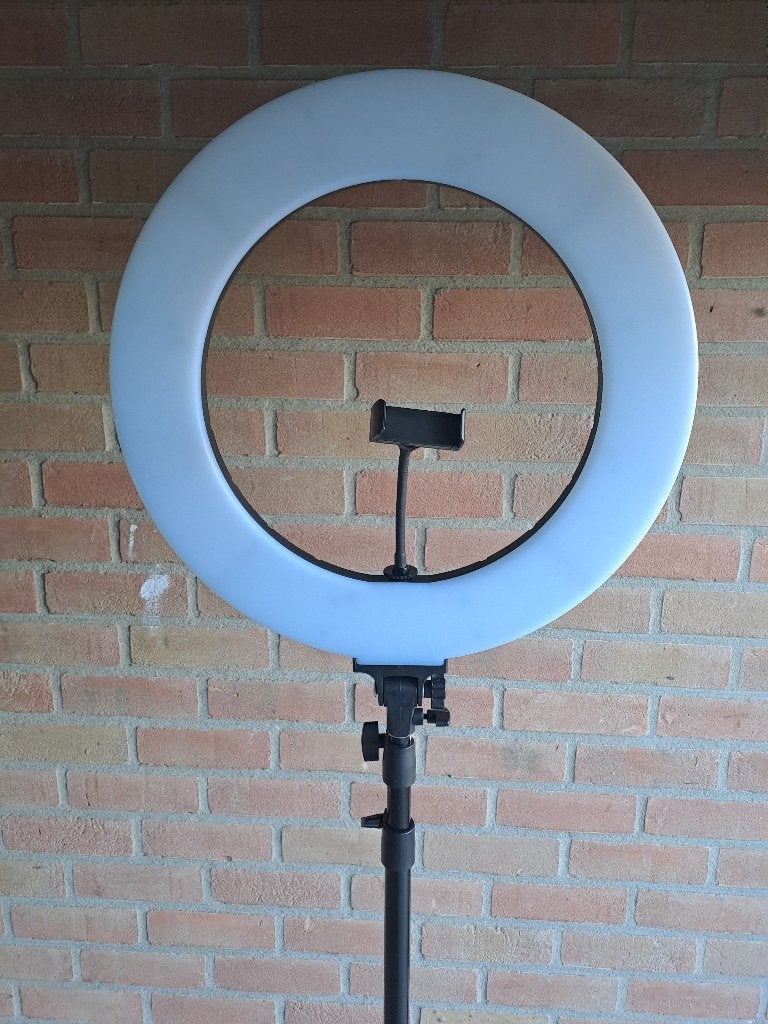 Ringlamp met statief - Kleine beschadiging, Audio, Tv en Foto, Fotografie | Fotostudio en Toebehoren, Ophalen of Verzenden, Gebruikt