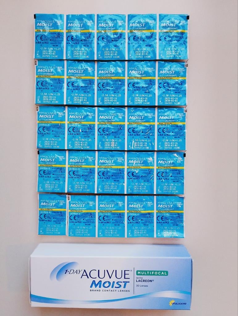 30 multifocale daglenzen -2,50, +1,25, Ophalen of Verzenden, Nieuw