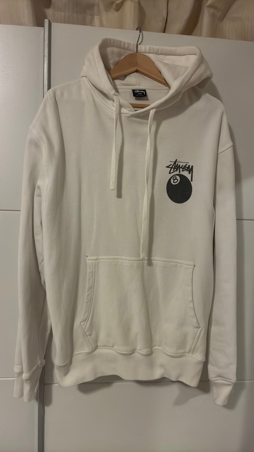 Stussy hoodie wit, Ophalen of Verzenden, Zo goed als nieuw, Maat 52/54 (L), Wit