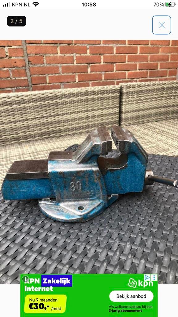 Zeer netjes een schoon werk Bankschroef, Ophalen of Verzenden, Zo goed als nieuw
