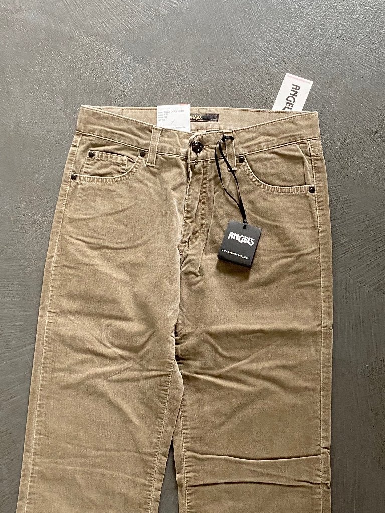 K304 Nieuw: Angels 36=S Broek Dolly L32 fluweel jeans beige, Kleding | Dames, Beige, Nieuw, Ophalen of Verzenden, Angels
