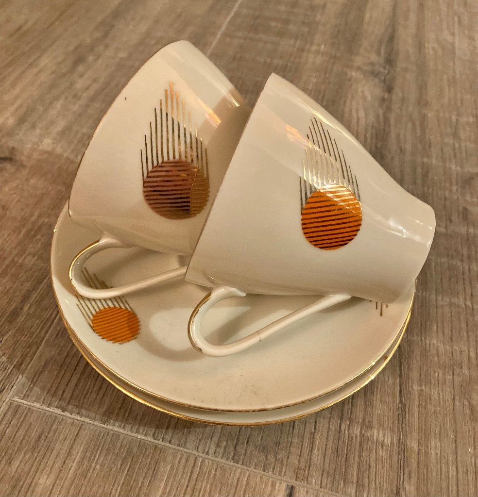 Vintage antieke Bareuther Bavaria kop en schotels porselein, Antiek en Kunst, Ophalen of Verzenden