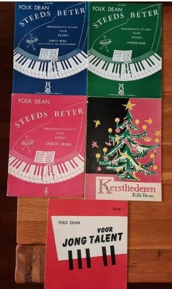 Piano Folk Dean Steeds Beter 1,2,3+jong talent deel 1 + 1, Gebruikt, Les of Cursus, Ophalen of Verzenden, Piano