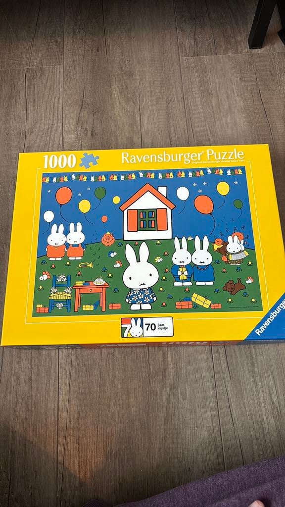 Ravensburger Nijntje 70e verjaardag 1000 stukjes, Ophalen of Verzenden, Meer dan 50 stukjes, Zo goed als nieuw, 6 jaar of ouder