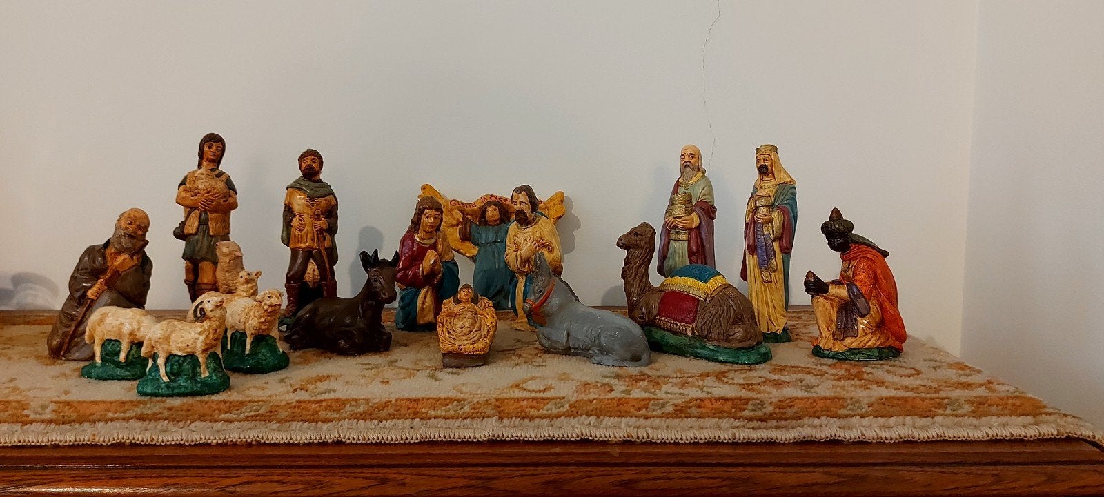 Prachtige Antieke gipsen kerstgroep, Ophalen