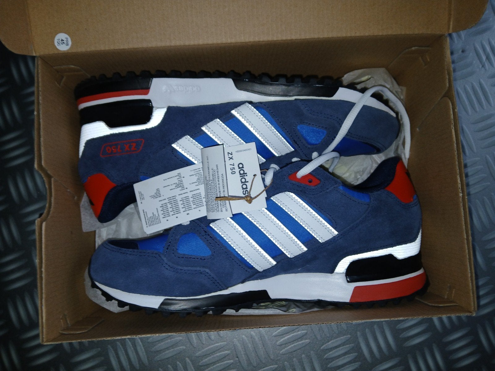 Adidas ZX 750 Navy/Blauw/Rood Sneakers Nieuw Maat 42, Ophalen of Verzenden, Nieuw, Blauw