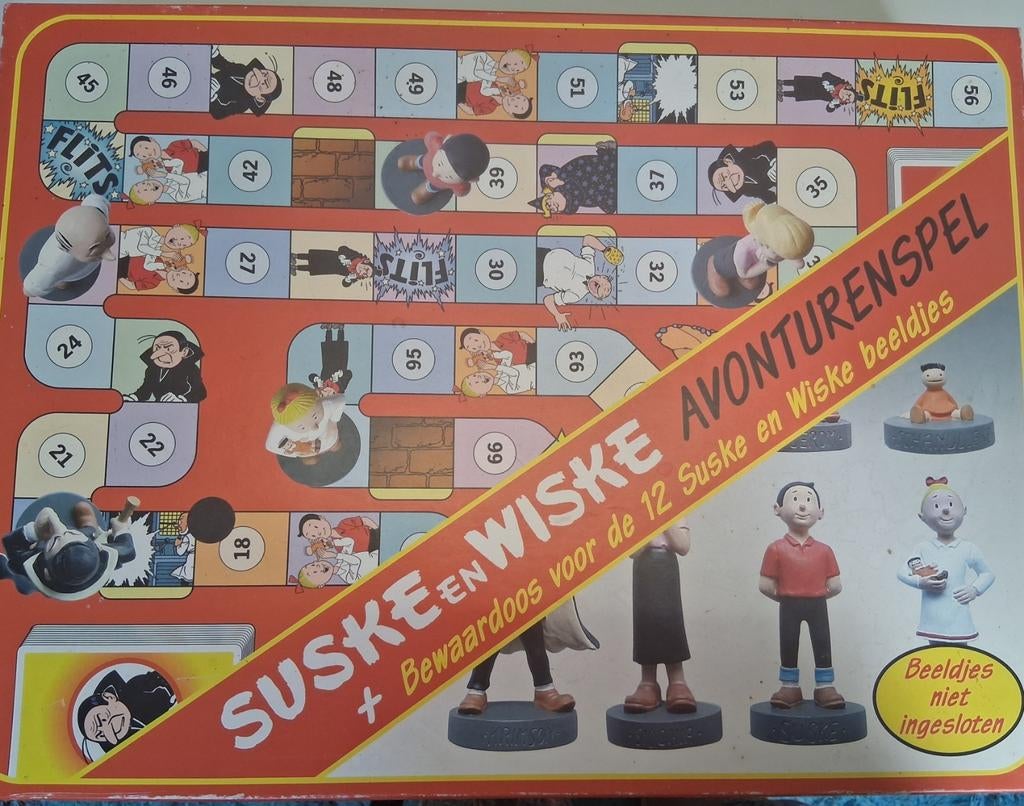 Suske en Wiske Avonturenspel met beeldjes, Hobby en Vrije tijd, Gezelschapsspellen | Bordspellen, Drie of vier spelers, Ophalen