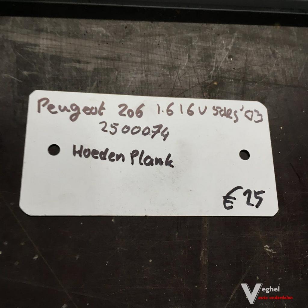 Peugeot 206 1.6 16v 5drs 2003 wagennr 2500074   Hoedenplank
