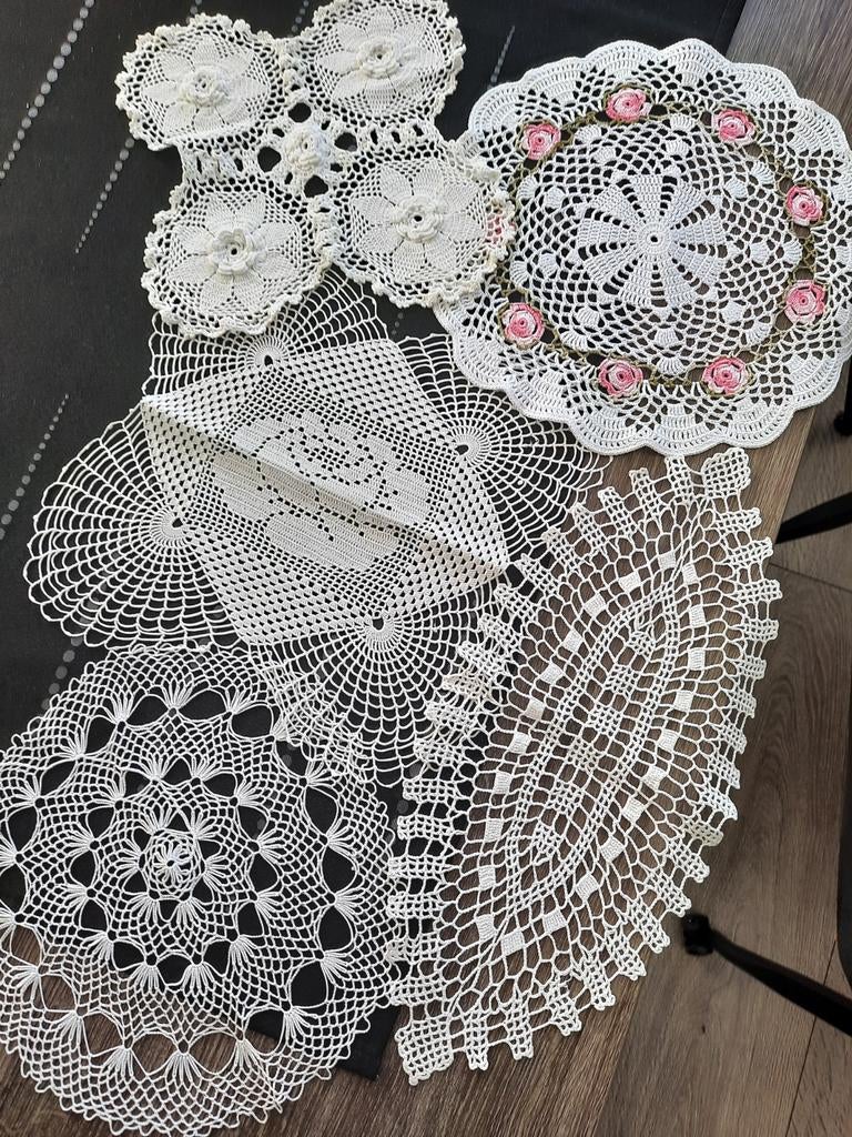 Set van 6 handgemaakte gehaakte kleedjes, Huis en Inrichting, Woonaccessoires | Overige, Ophalen of Verzenden