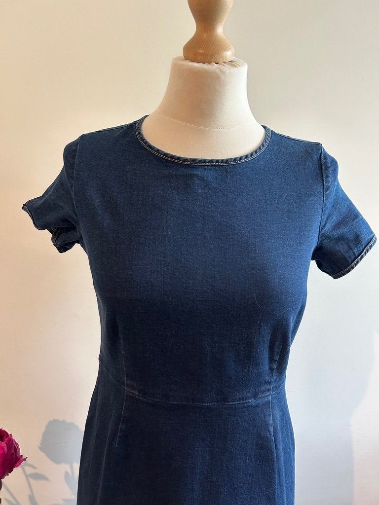 King Louie maat 38 retro spijker jeans jurk 3307, Kleding | Dames, Maat 38/40 (M), Blauw, Ophalen of Verzenden, Zo goed als nieuw