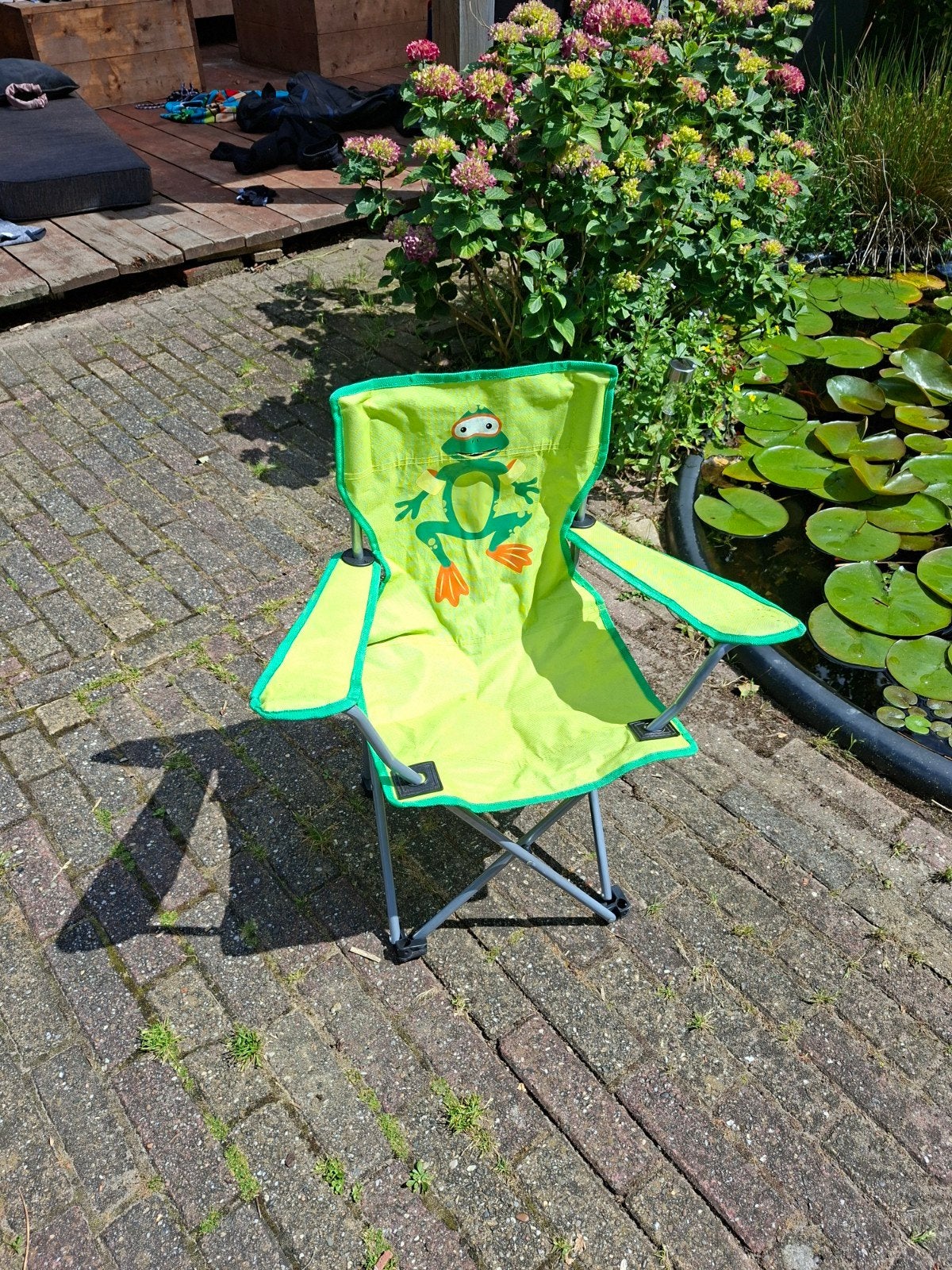 Kinder campingstoel met kikkerprint, Ophalen, Gebruikt, Campingstoel